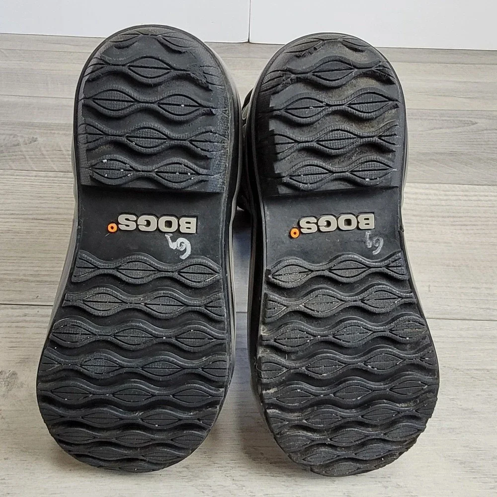 Bogs Plimsoll Leaf Neo-Tech Waterproof Boots Womens 6 Black Insulated –40 Winter